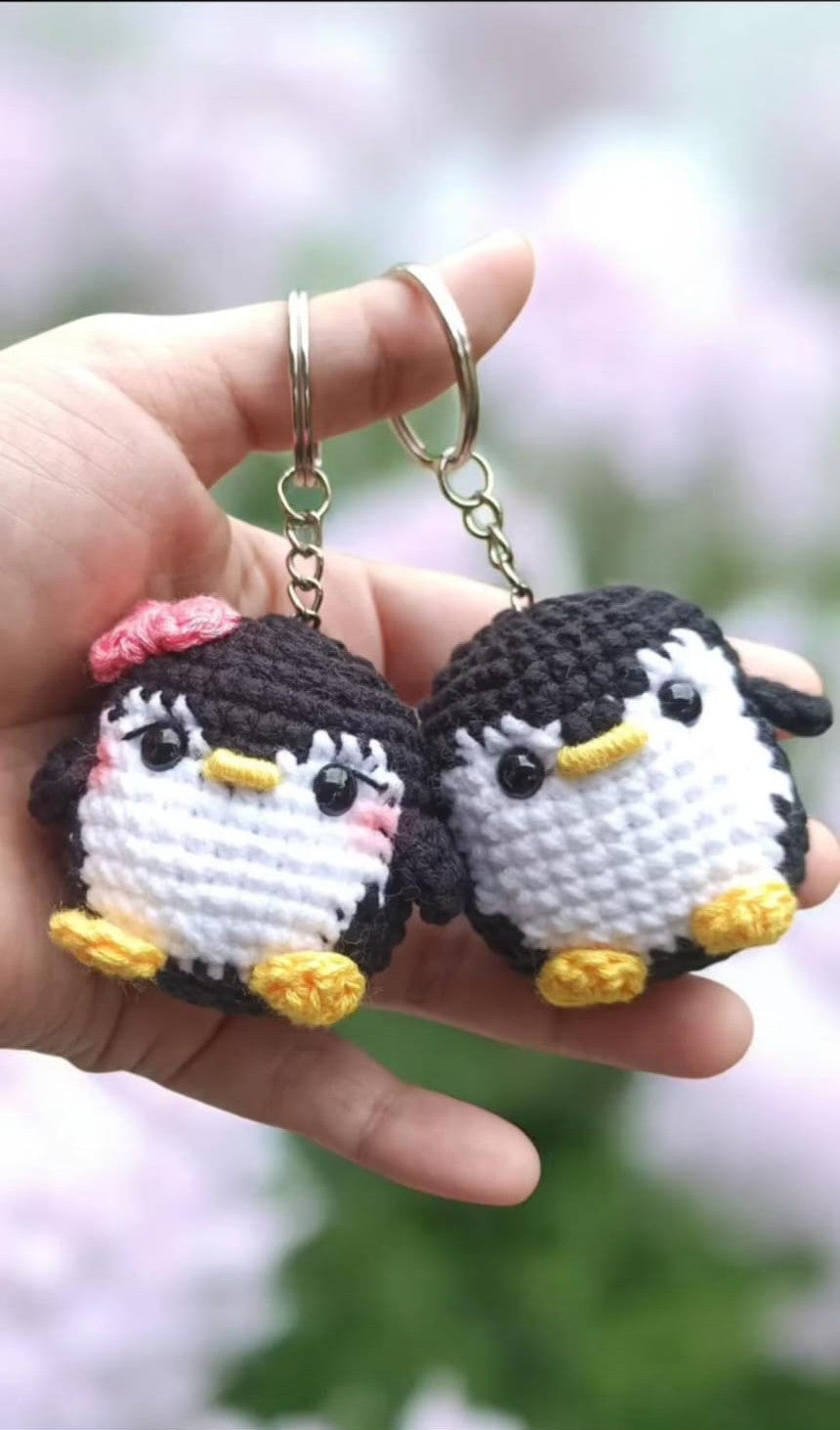 Mr & Mrs Penguin Keychain