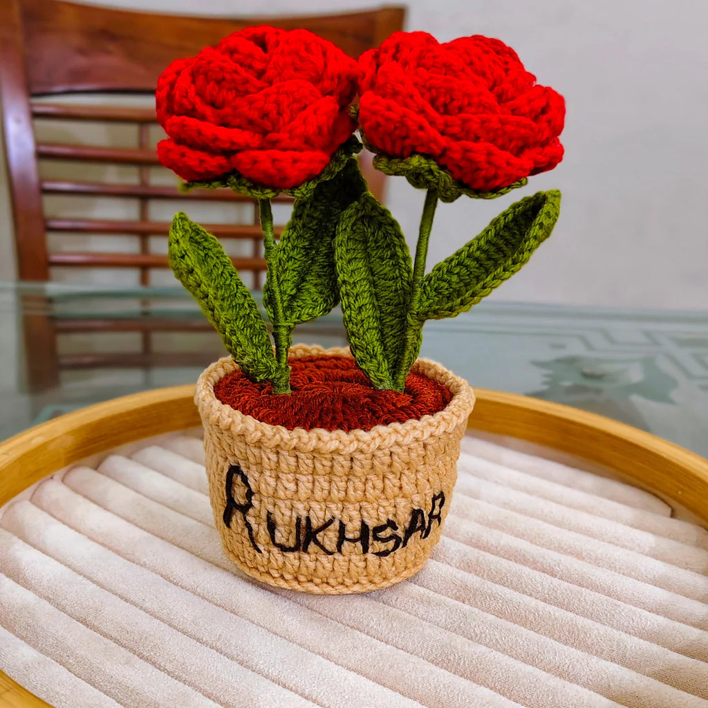 Double Rose Flower Pot